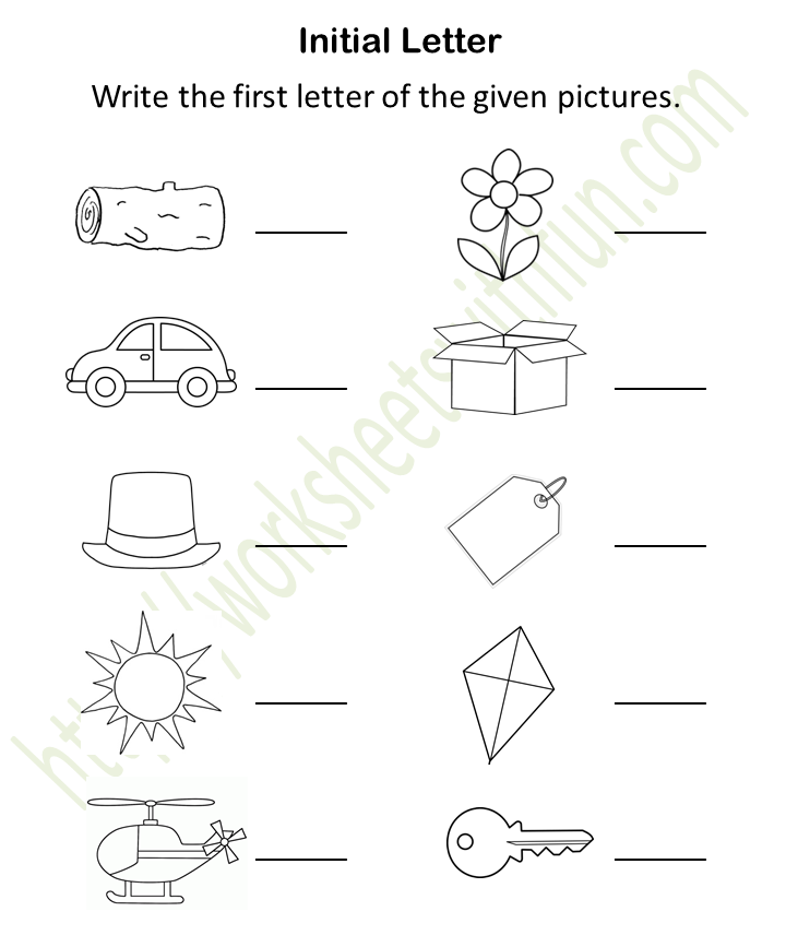 Write The First Letter Of The Picture Worksheets Pdf / Write The